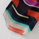 ST08 fashion Women Striped chiffon blouse Multi-colour print  shirts Loose Short Sleeve casual blusas femininas plus tops S-XXL