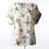 2018 Batwing Sleeve Women Blouses Clothing Casual Chiffon Shirt Blusas Tops Heart Animal Stripe Leopard Print Pattern