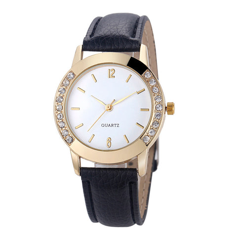 Relojes Mujer Women Diamond Analog Leather Quartz Wrist Watch Watches,business,Classic,simple,Girl,round,luxury Dress Clock
