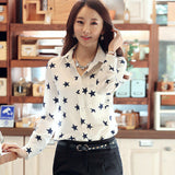 Casual Long Sleeve Blouse Shirt Women Tops 10 Colors Printed Chiffon Blusas Office Ladies Style Fashion Shirt Tops