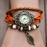 Fashion Roma Watches Number Vintage Women Leather Watches Men Ladies Dress Female Rivet Wrap Quartz Braided Bracelet Watch2/