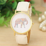 Fashion Watch Women relogio feminino Elephant Pattern Weaved Leather Cartoon Quartz Watches Casual Dress Clock Relojes Mujer