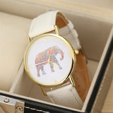 Fashion Watch Women relogio feminino Elephant Pattern Weaved Leather Cartoon Quartz Watches Casual Dress Clock Relojes Mujer