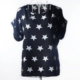 lollas 2018 New Cute Multicolor Chiffon Blouse Print O-neck Short Sleeve Shirt For Women S-XL