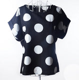 lollas 2018 New Cute Multicolor Chiffon Blouse Print O-neck Short Sleeve Shirt For Women S-XL