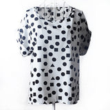 lollas 2018 New Cute Multicolor Chiffon Blouse Print O-neck Short Sleeve Shirt For Women S-XL