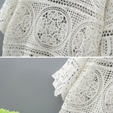 Hollow Out White Blouse Fashion 2018 Summer Crochet Lace Tops Women Transparent Casual Loose Sexy Blouses Womens Clothing