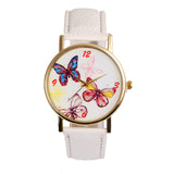 Women Watch Cute Butterfly Dial Quartz Watches PU Leather Wrist Band Casual Wristwatch Clock Gifts For Lady Gift  LL@17