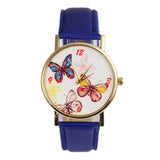 Women Watch Cute Butterfly Dial Quartz Watches PU Leather Wrist Band Casual Wristwatch Clock Gifts For Lady Gift  LL@17