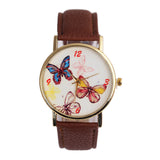 Women Watch Cute Butterfly Dial Quartz Watches PU Leather Wrist Band Casual Wristwatch Clock Gifts For Lady Gift  LL@17